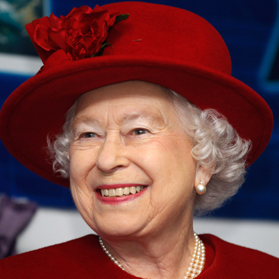 Queen Elizabeth II  - 2024 Grey hair & conservative hair style.
