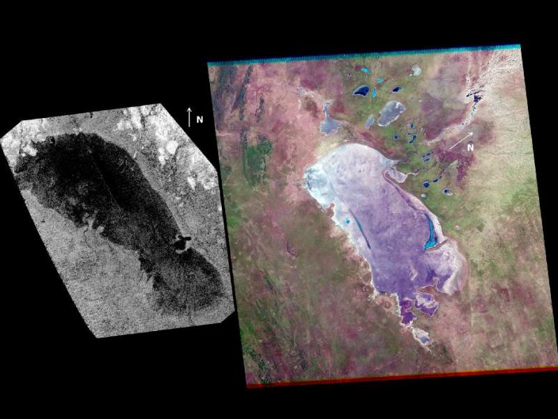 Cassini Finds Titan Lake Is Like a Namibia Mudflat