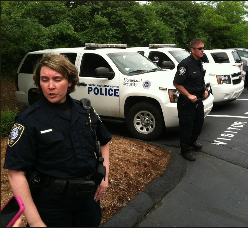 Armed DHS Guards Protect IRS From Tea Party Protesters